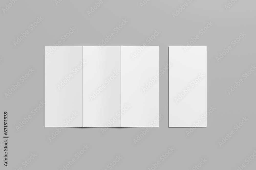 Trifold Brochure Blank Mockup Stock Illustration | Adobe Stock