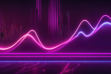 Poster - Neon lighting effect equalizer background
