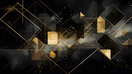 Poster - Generative AI : Marble with golden texture background vector illustration