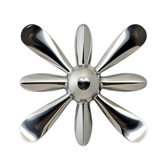 Wall Mural - 4 blade plane propeller on transparent backround, isolated with clipping path.