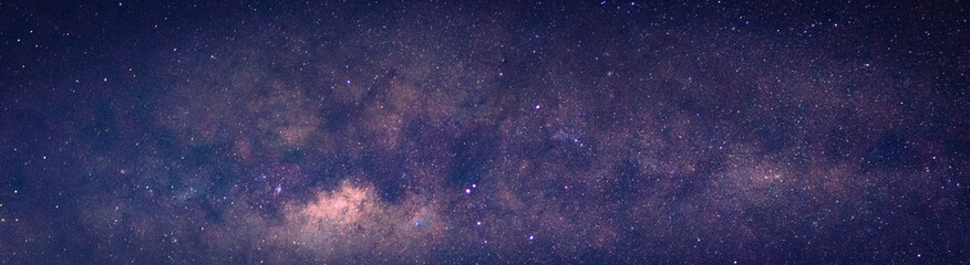Wall Mural - astrophotography of visible milky way galaxy. stars, space, nebula and stardust at a starry night sk
