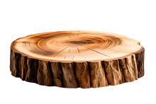 Wooden Log Display Isolated On Transparent Background ,wood Product Stand Cut Out ,generative Ai
