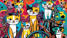 Cat On Bycicle