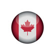 Canada Flag Circle Button Vector Template