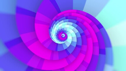 Poster - Minimal spiral in infinite rotation. Abstract background in blue and purple color. Dizzy concentric pattern. Retro backdrop for event, party, celebration, anniversary or other. Seamless loop animation
