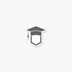 Sticker - Shield logo with graduation cap sticker icon