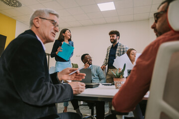 Poster - Business people having a meeting