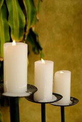 Canvas Print - white candles showing faith and culture