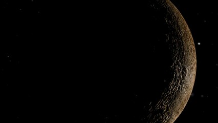 Wall Mural - 3d rendered animation of the planet venus isolated on the empty dark black space background