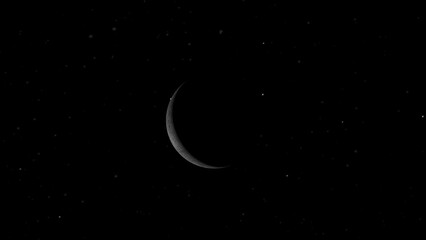 Wall Mural - 3d rendered animation of the moon isolated on the empty dark black space background