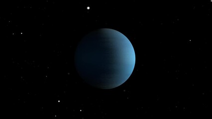 Wall Mural - 3d rendered animation of the planet neptune isolated on the empty dark black space background