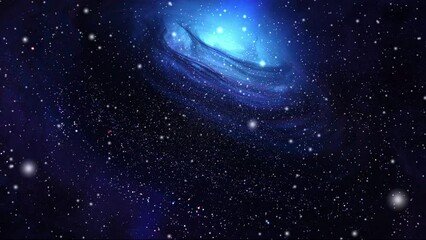 Wall Mural - 3d rendered animation of starry space and a nebula in the background