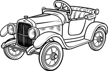 A Drawing Of Vintage Classic Car 