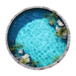 Top view of circular pool on transparent backround.