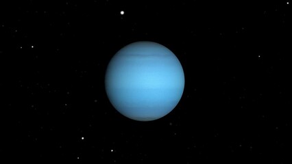 Wall Mural - 3d rendered animation of the planet neptune isolated on the empty black background