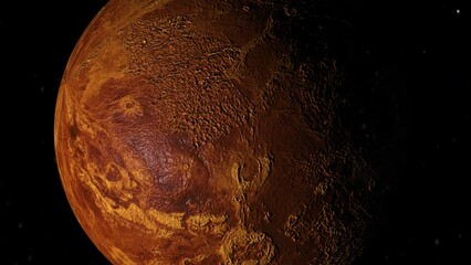 Wall Mural - 3d rendered animation of the planet venus isolated on the empty black background