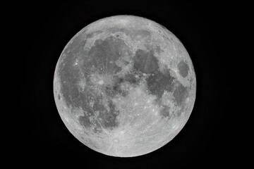 Wall Mural - Full moon with many stars in the dark night.