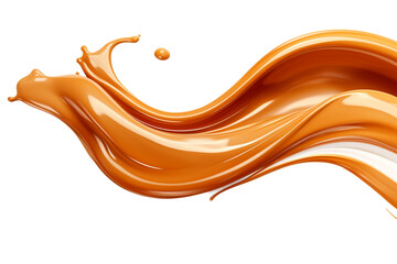 Wall Mural - Caramel, chocolate splash isolated on white