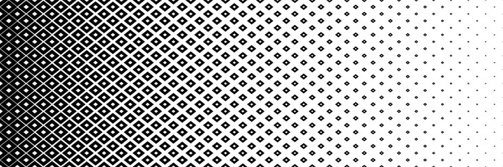 Wall Mural - horizontal black halftone of middle space in diamond shape design for pattern and background.