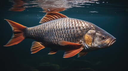 Wall Mural - carp fish in the water