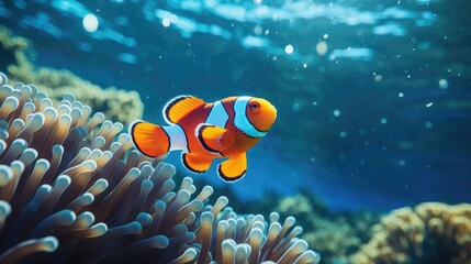 Wall Mural - Clown fish in the water