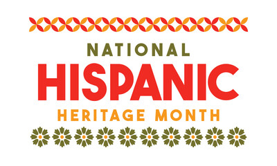 Wall Mural - National Hispanic Heritage Month design. Hispanic and Latino Americans culture. annually celebrated in United States.