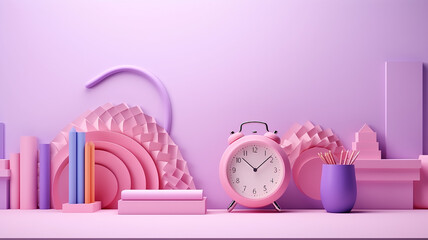 Fototapete - background back to school bright modern 3d.
