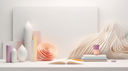 Fototapete - background back to school bright modern 3d.