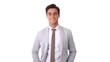 © Pixel Mind - Young smilling business man posing isolated over white background