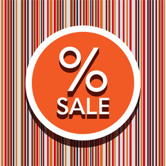 Poster - Sale symbol on retro background - vector