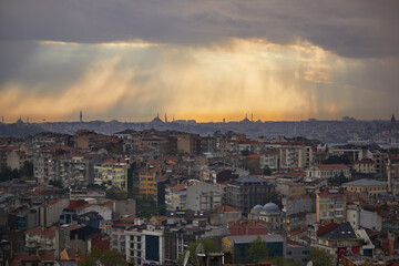 Wall Mural - Scenic view of Uskudar district on the Asian side of Istanbul, Turkey