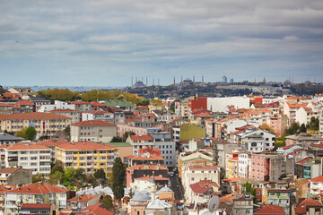 Wall Mural - Scenic view of Uskudar district on the Asian side of Istanbul, Turkey