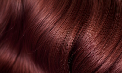 close-up of a strand of burgundy hair. content for social networks of beauty salons and hairdressing