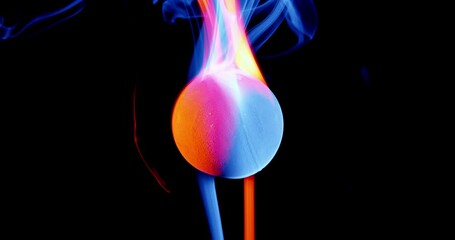 Wall Mural - bright vibrant smoke abstract with flowing smoke in slow motion in vivid reds and blues representing