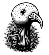 Bird Dodo Pelican Stork Crane Heron Ostrich Owl Marabou Tattoo Print Stamp