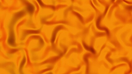 Poster - Orange abstract background in the form of liquid or fabric waves. Video footage or intro. Rendering animation.