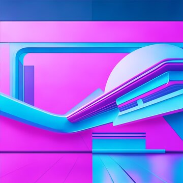 abstract futuristic background with blue and pink color illustration