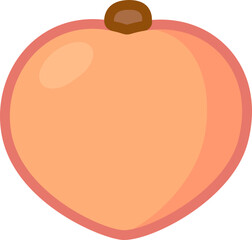 Poster - Cartoon hand drawn peach icon
