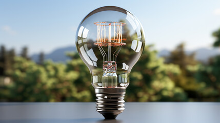 Wall Mural - light bulb on the background of the sky HD 8K wallpaper Stock Photographic Image