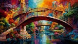 Fototapeta Boho - bridge in colorful environment