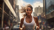 © Graxaim - Woman Running - City - Created with Generative AI technology.