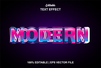 Fototapete - modern text effect with purple color graphic style and editable.