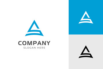 Aufkleber - modern logo initial letter A with S symbol. triangle letter S identity logo design