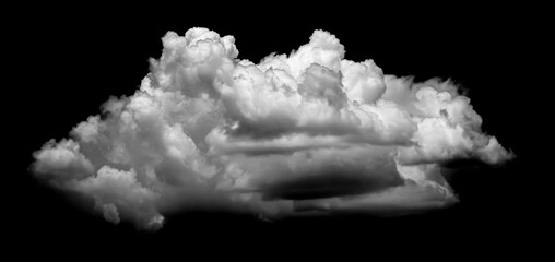 Wall Mural - White cloud isolated on a black background realistic cloud