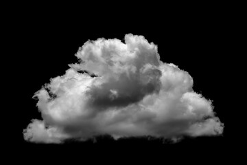 Wall Mural - White cloud isolated on a black background realistic cloud
