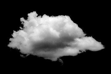 Wall Mural - White cloud isolated on a black background realistic cloud