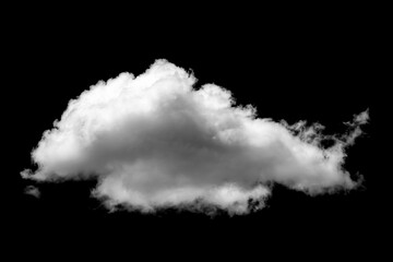 Wall Mural - White cloud isolated on a black background realistic cloud