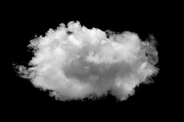 Wall Mural - White cloud isolated on a black background realistic cloud