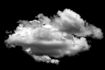 Wall Mural - White cloud isolated on a black background realistic cloud