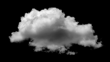 Wall Mural - White cloud isolated on a black background realistic cloud